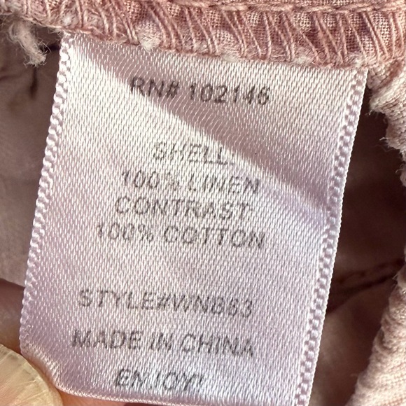 Michael Stars Blush Pink Linen Elastic Drawstring Waist Side Pockets Shorts XS - Picture 5 of 8